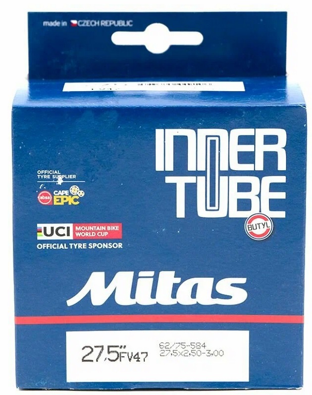 Купить Камера MITAS 27.5x2.5/3.0 дюймов , Presta 47 мм