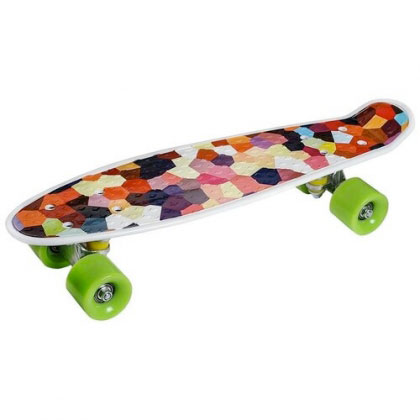 Купить Скейтборд пластиковый, с принтом, широкие колеса, 56x15 см, без света