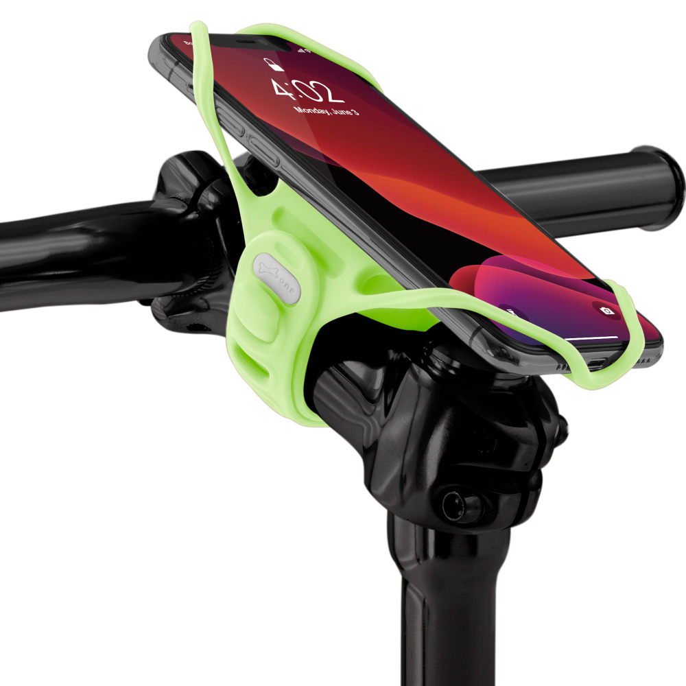 Купить Держатель смартфона на вынос 4.7 дюймов -7.2 дюймов  BONE BIKE TIE PRO 4, люминисцентный зеленый